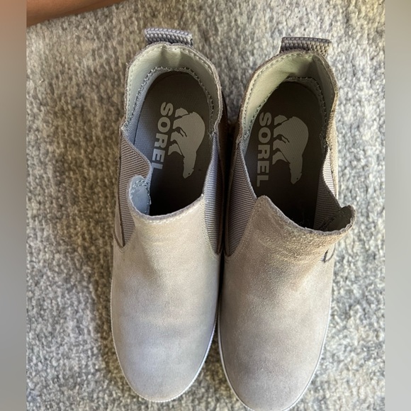 Sorel Out N About Slip-On Wedge Sneakers Women's 9 Gray Suede Casual Booties - Picture 7 of 10